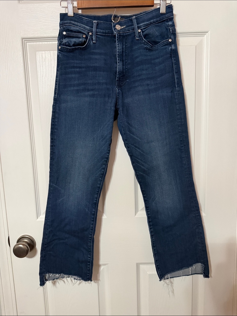 mOTHER Crop Jeans with Step-Fray Raw Hem